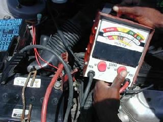 checking battery car