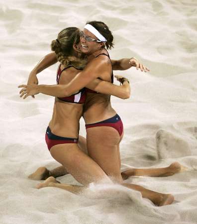 Kerri Walsh Lesbian - Misty May and Kerri Walsh Roll Around in the Sand